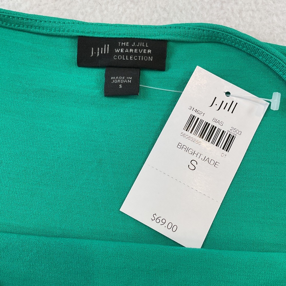 J.Jill Wearever Bright Jade Green Dolman Sleeve Scoop Neck Top NEW Small - Picture 5 of 10